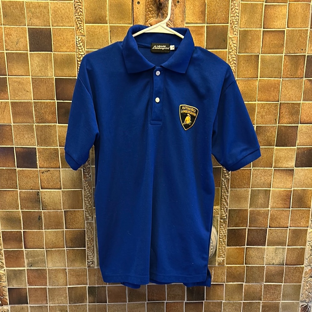 Pre-owned Lamborghini Men's Royal Blue Polo Shirt 22" armpit to armpit
